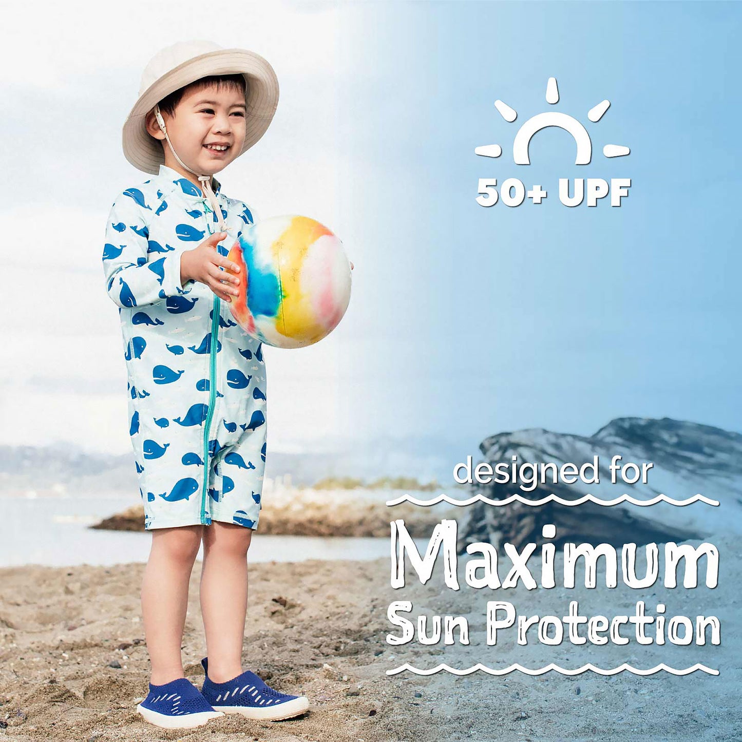 Jan & Jul Kids 50+ UPF One Piece Rashie Zip UV Sun Suit