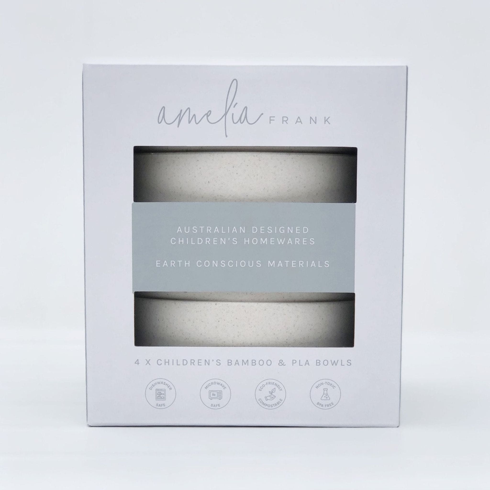 Amelia Frank Children's Bamboo Bowls, Set of 4