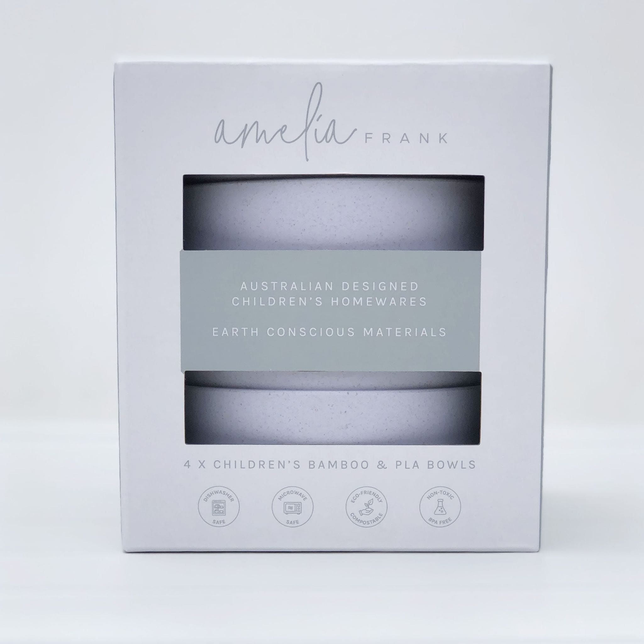 Amelia Frank Children's Bamboo Bowls, Set of 4