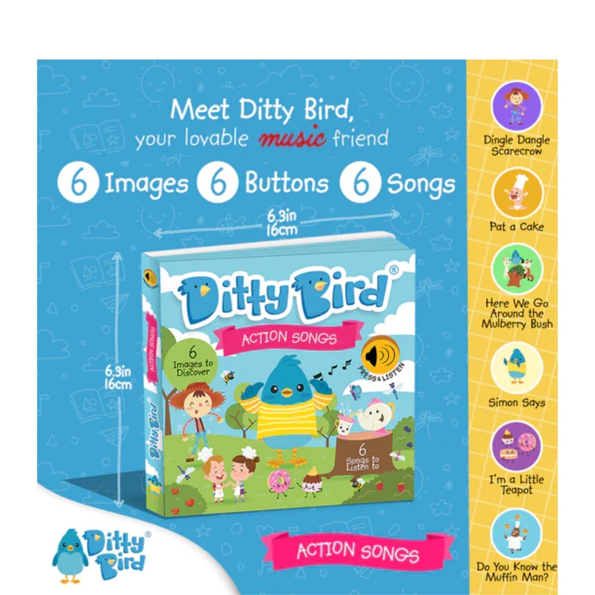 Ditty Bird Action Songs Sound Board Book