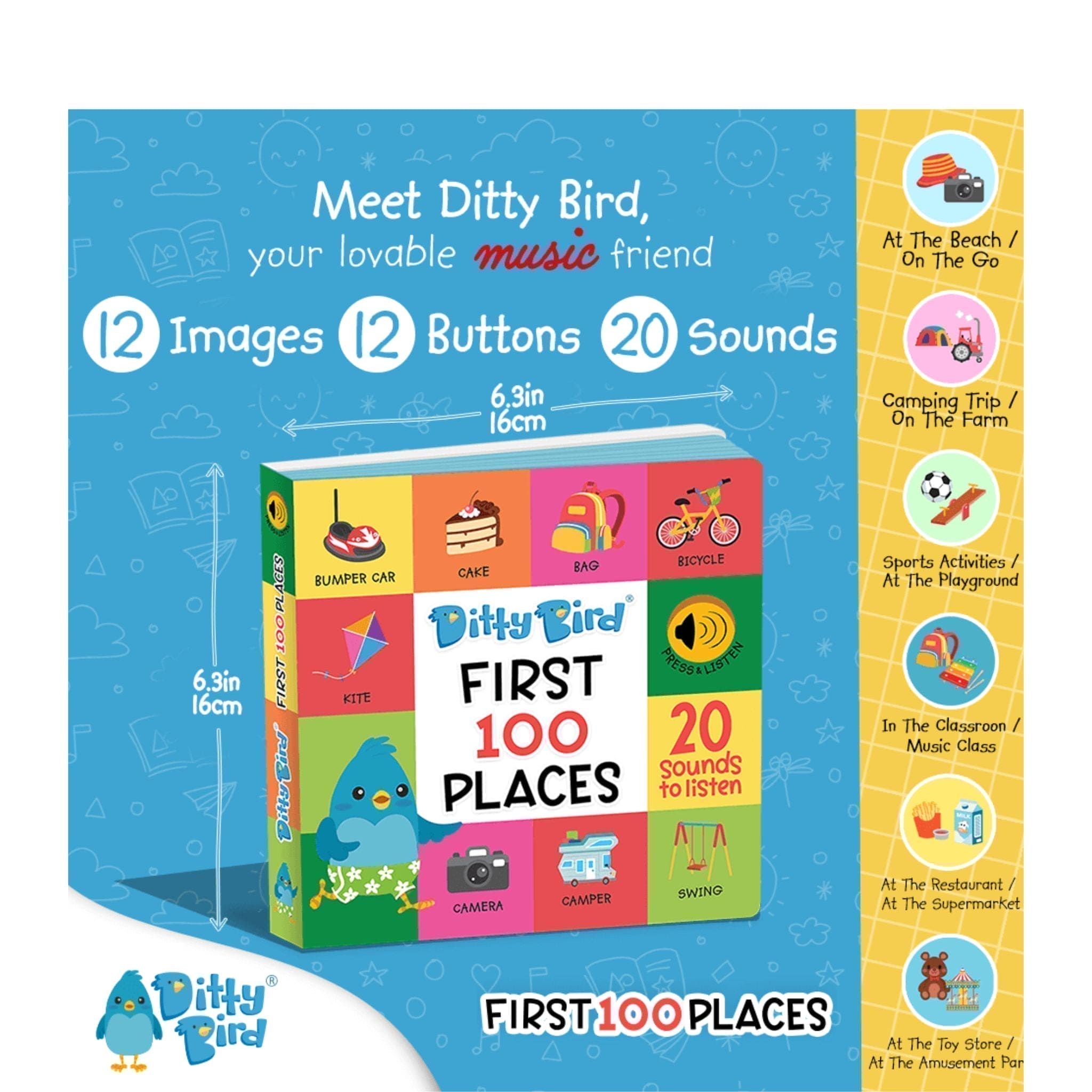 Ditty Bird First 100 Places Sound Board Book