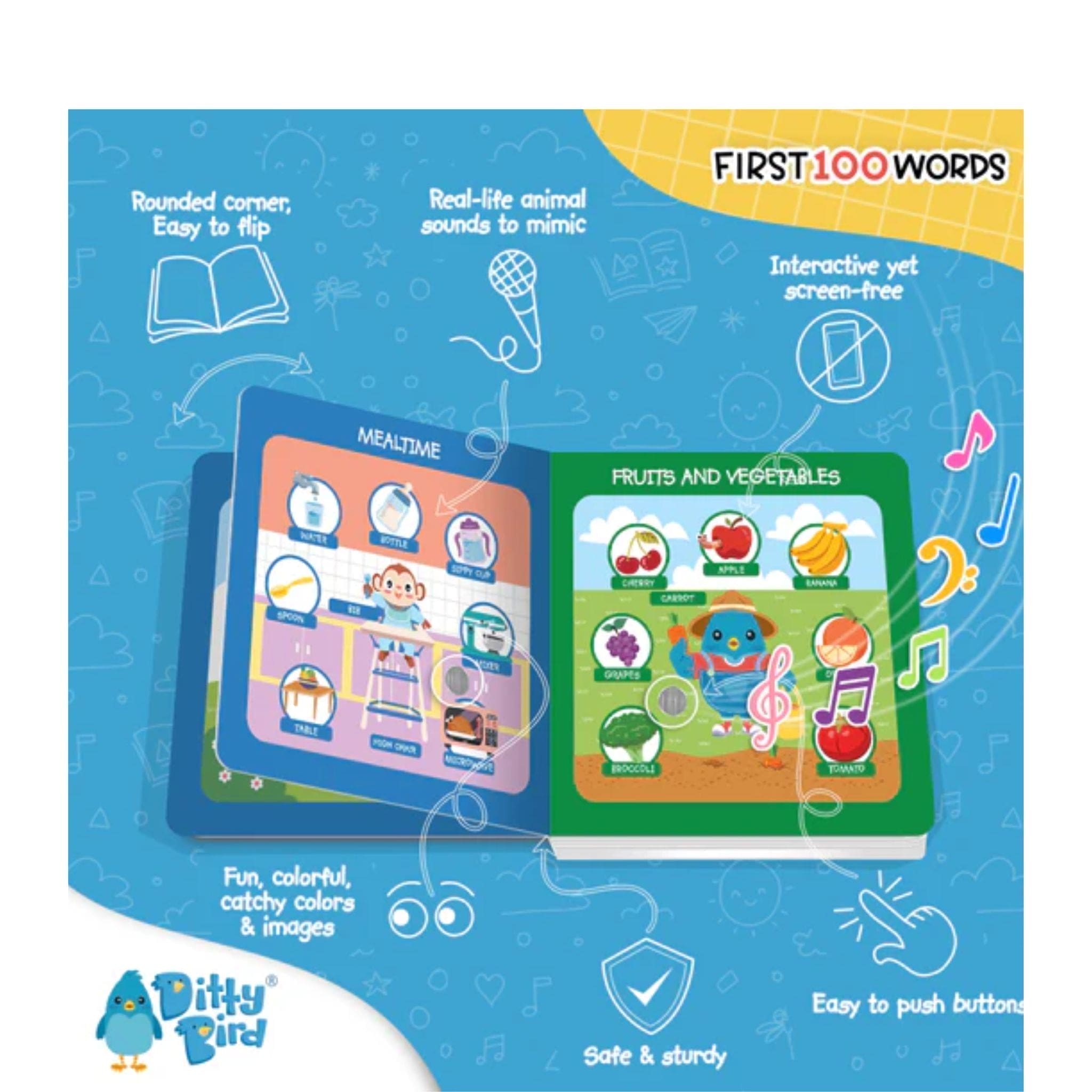 Ditty Bird First 100 Words Sound Board Book