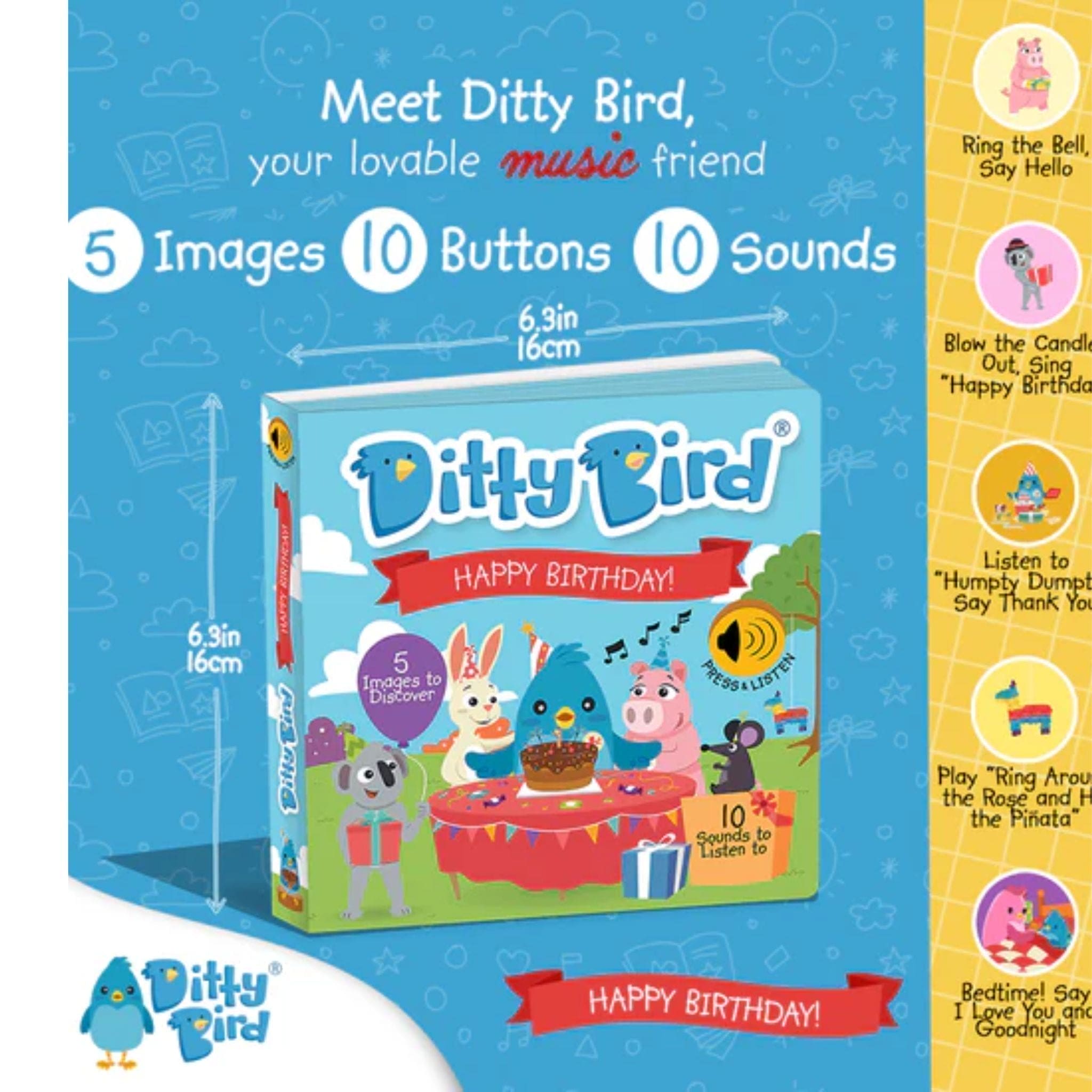 Ditty Bird Happy Birthday Sound Board Book