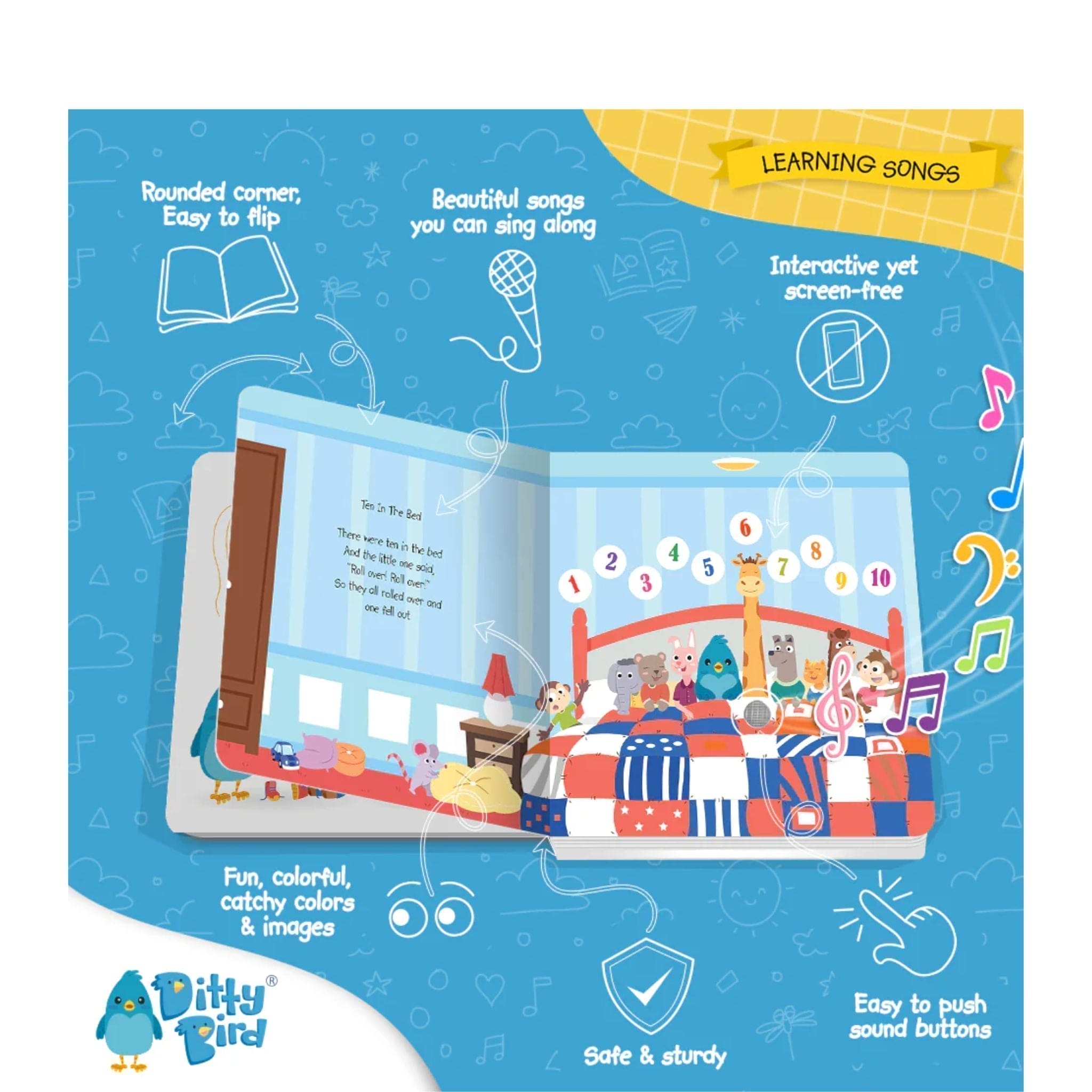 Ditty Bird Learning Songs Sound Board Book