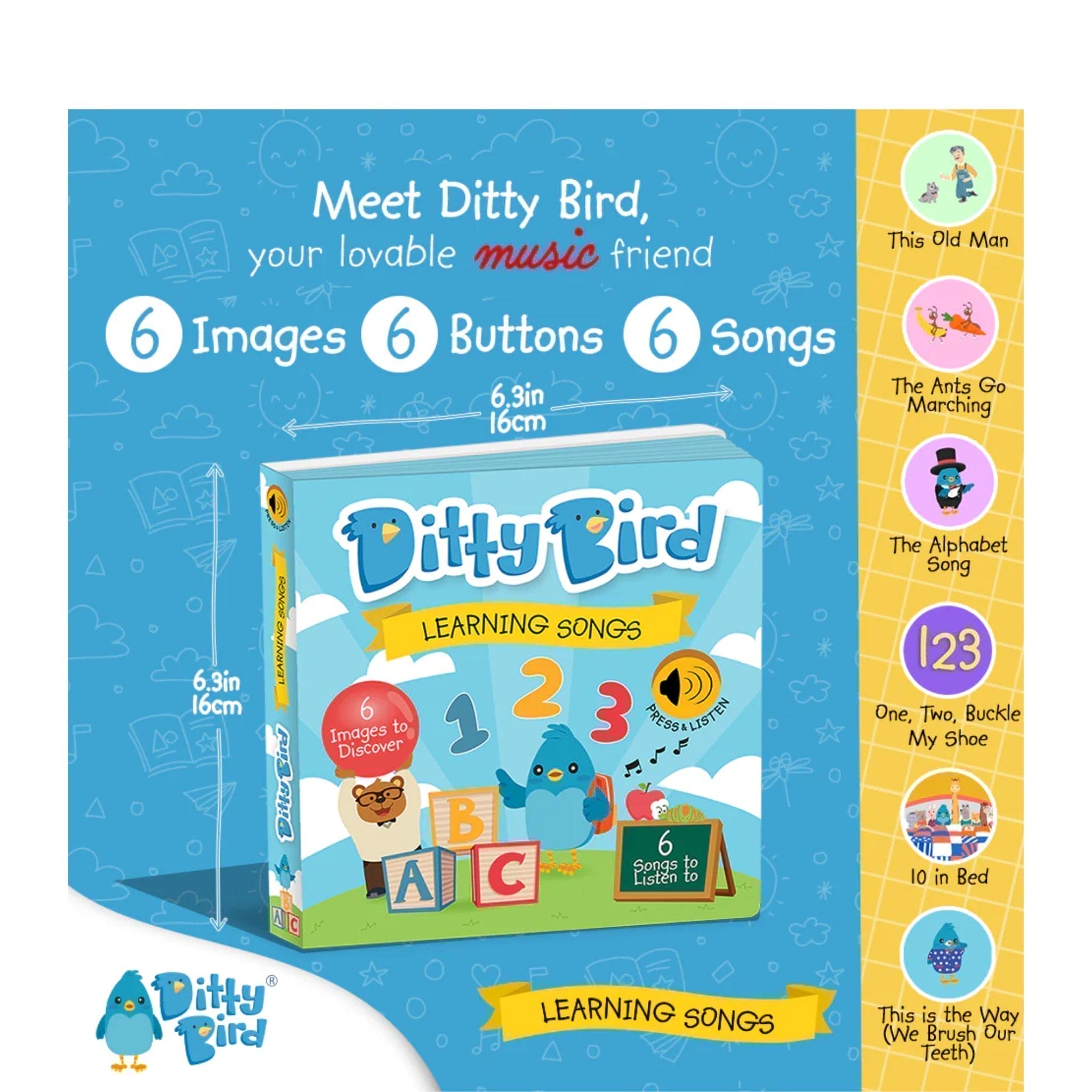Ditty Bird Learning Songs Sound Board Book