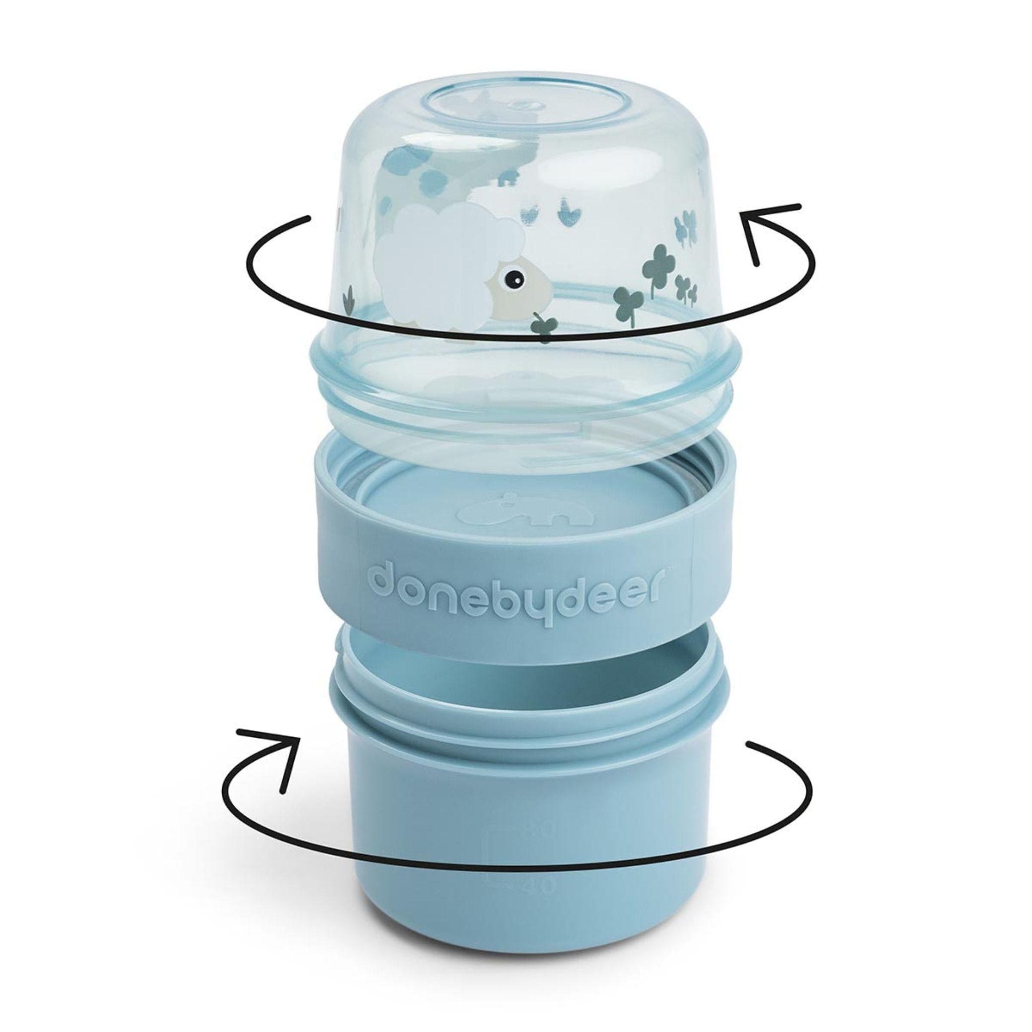 Done By Deer 2-Way Snack Container, Tiny farm - Blue