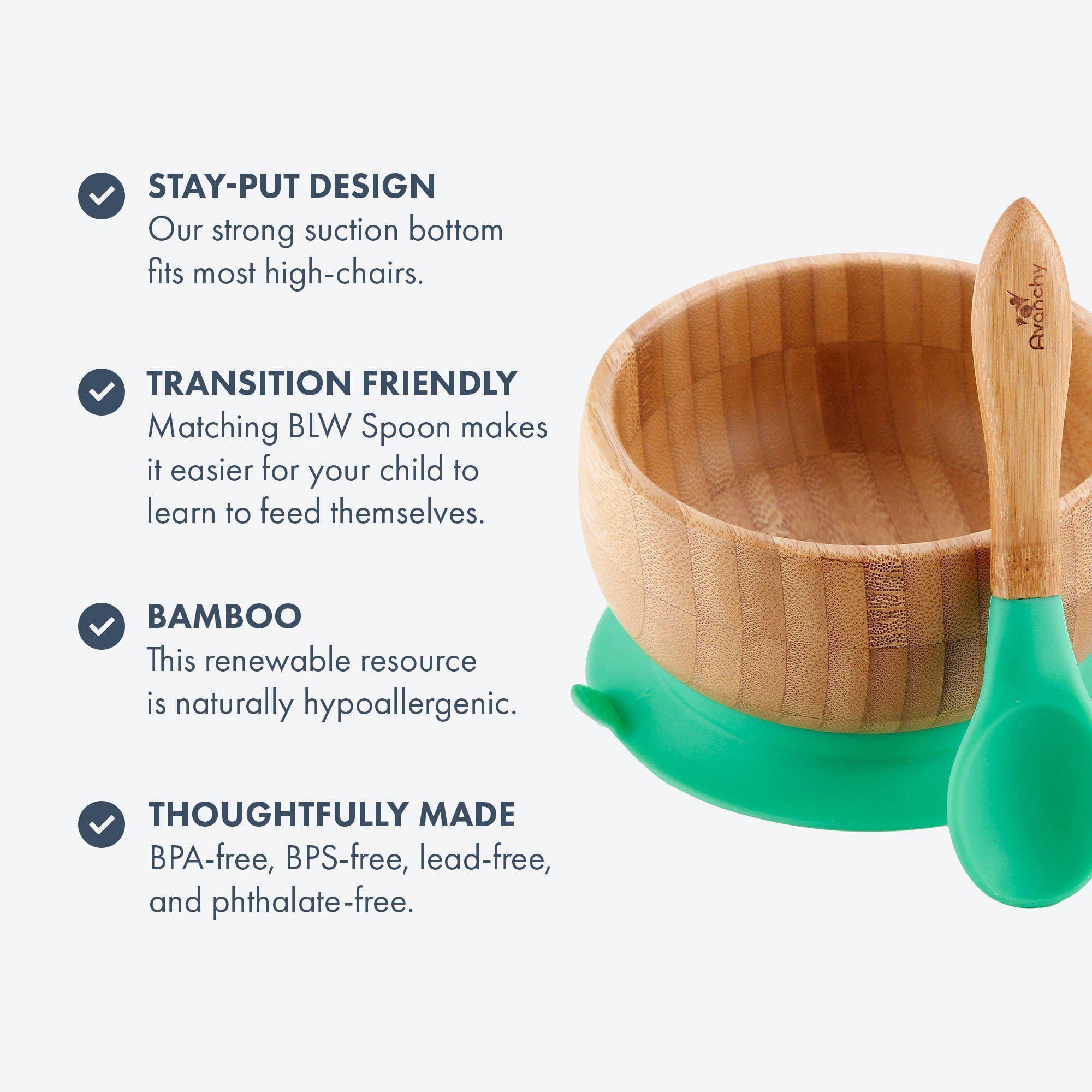Avanchy Bamboo Suction Baby Bowl + Spoon Avanchy Bamboo Suction Baby Bowl + Spoon