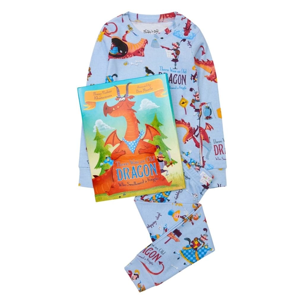 Books To Bed There Was an Old Dragon Who Swallowed a Knight Book and Pajama Set Books To Bed There Was an Old Dragon Who Swallowed a Knight Book and Pajama Set