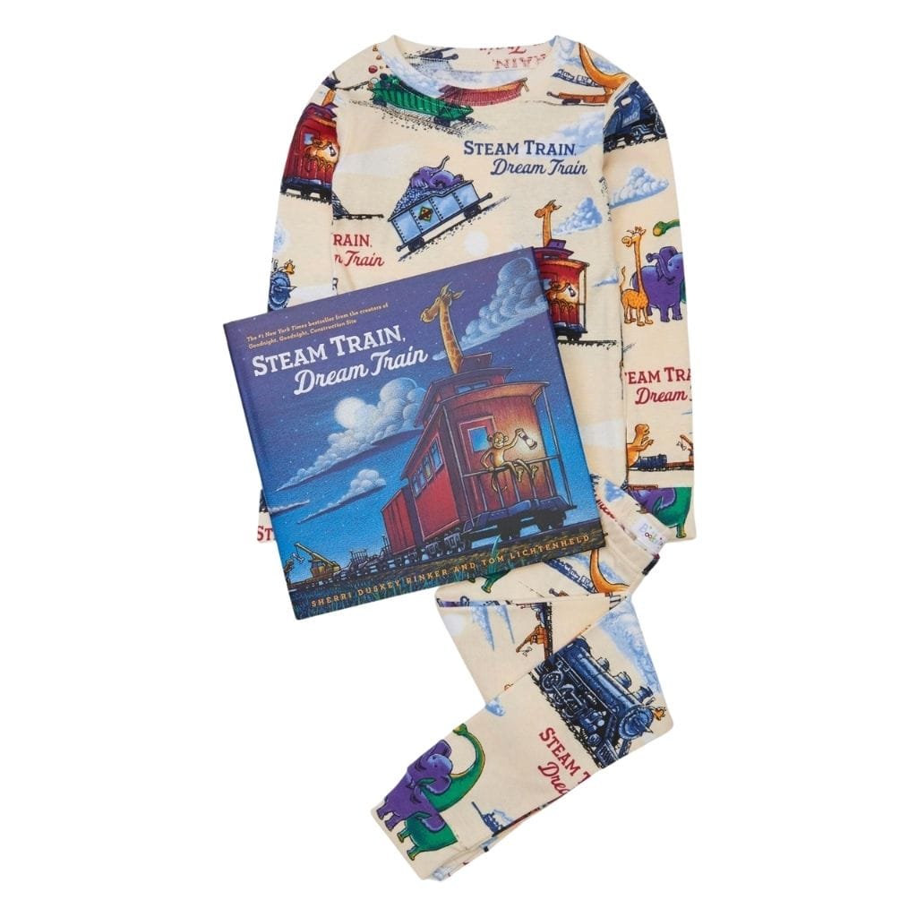 Books To Bed Steam Train, Dream Train  Book and Pajama Set Books To Bed Steam Train, Dream Train  Book and Pajama Set