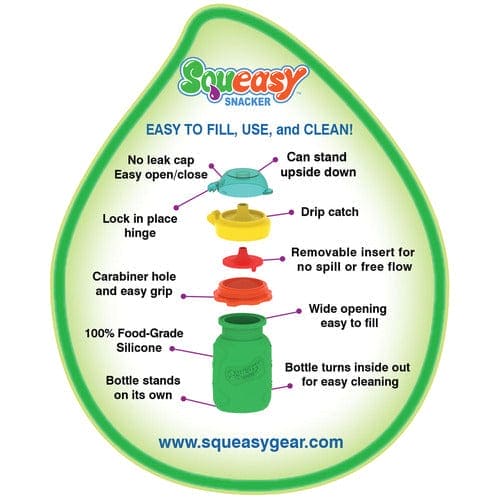 Squeasy Snacker Silicone Reusable Collapsible Bottle 104ml Squeasy Snacker Silicone Reusable Collapsible Bottle 104ml