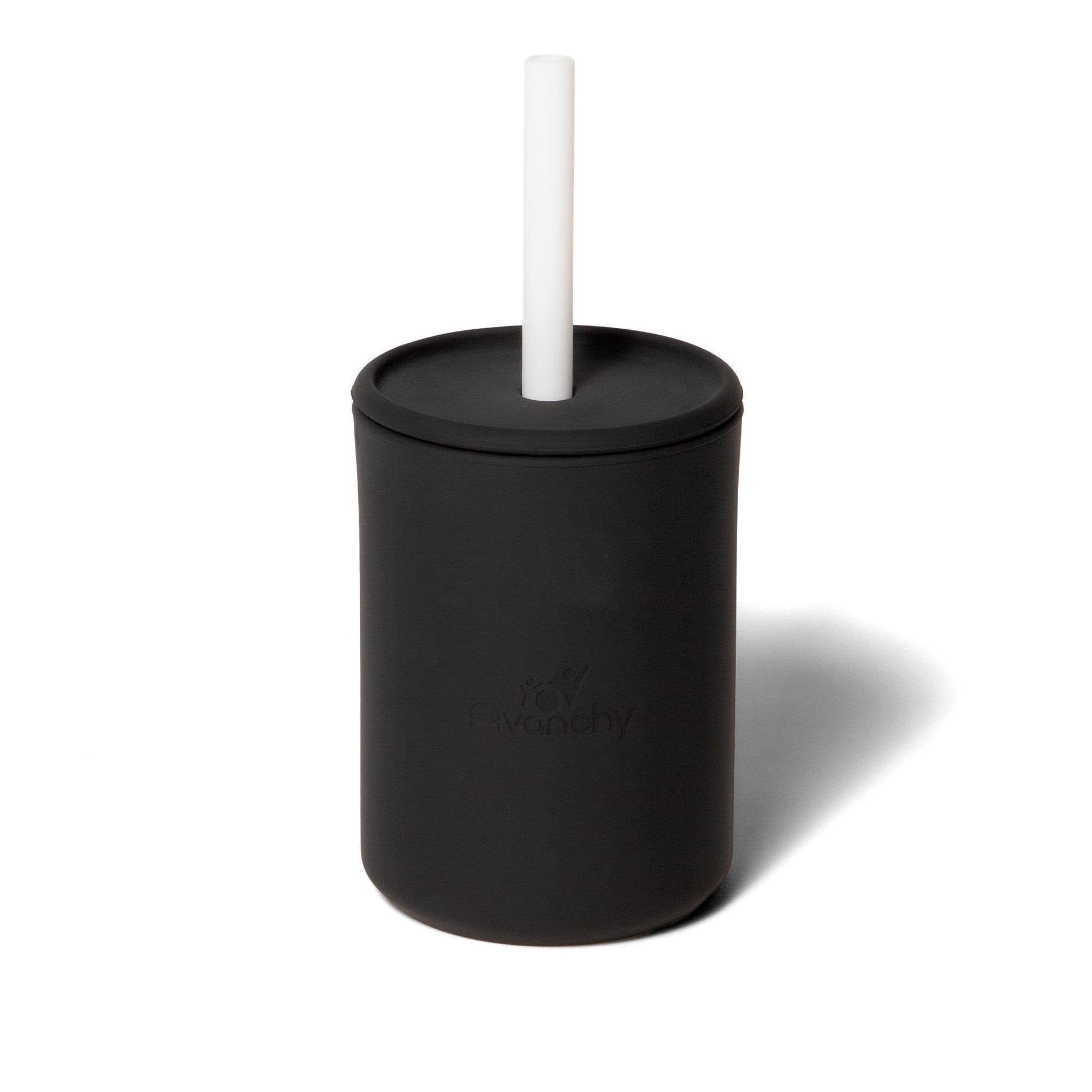Avanchy La Petite Silicone Mini 6 oz. Baby Cup + Straw Black