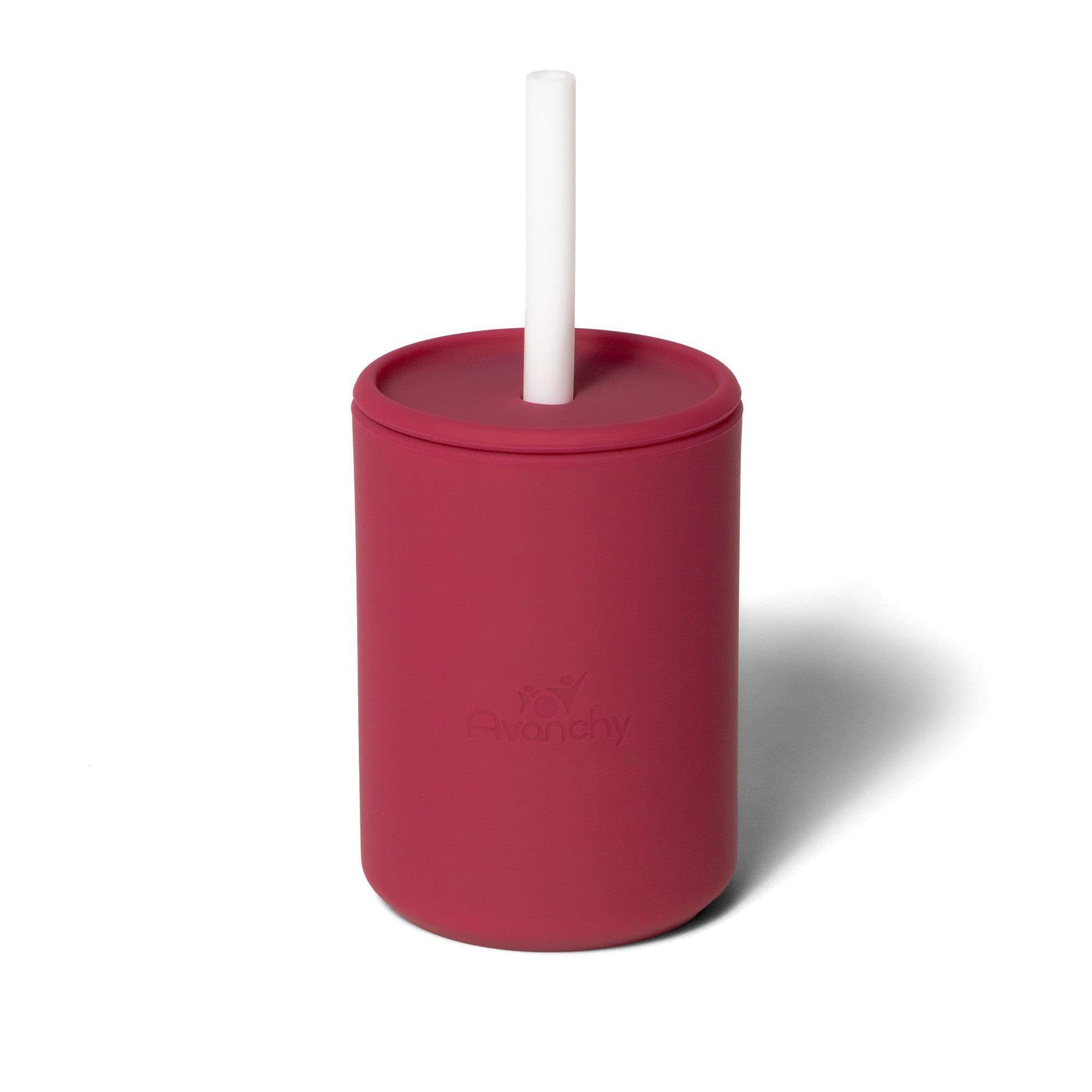 Avanchy La Petite Silicone Mini 6 oz. Baby Cup + Straw Magenta