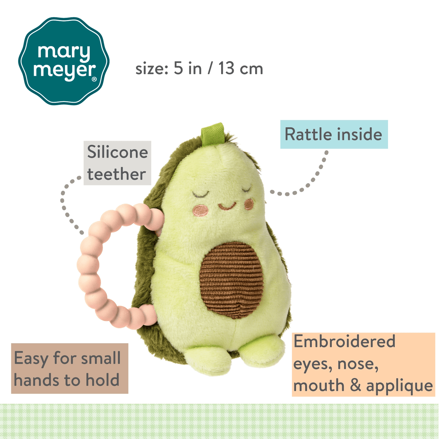 Mary Meyer Yummy Avocado Teether Rattle Mary Meyer Yummy Avocado Teether Rattle