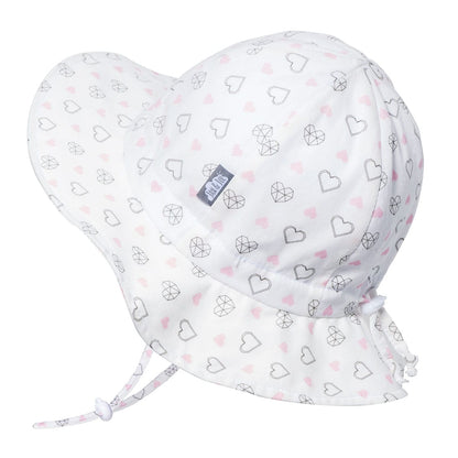 Jan & Jul Kids Gro-With-Me® Cotton Floppy UPF 50+ Sun Hats Diamond Hearts / XL (5-12Y) HCF0-DHT-XL