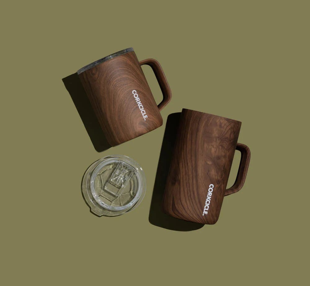 Corkcicle Walnut Wood Insulated Stainless Steel Mug 475ml Corkcicle Walnut Wood Insulated Stainless Steel Mug 475ml
