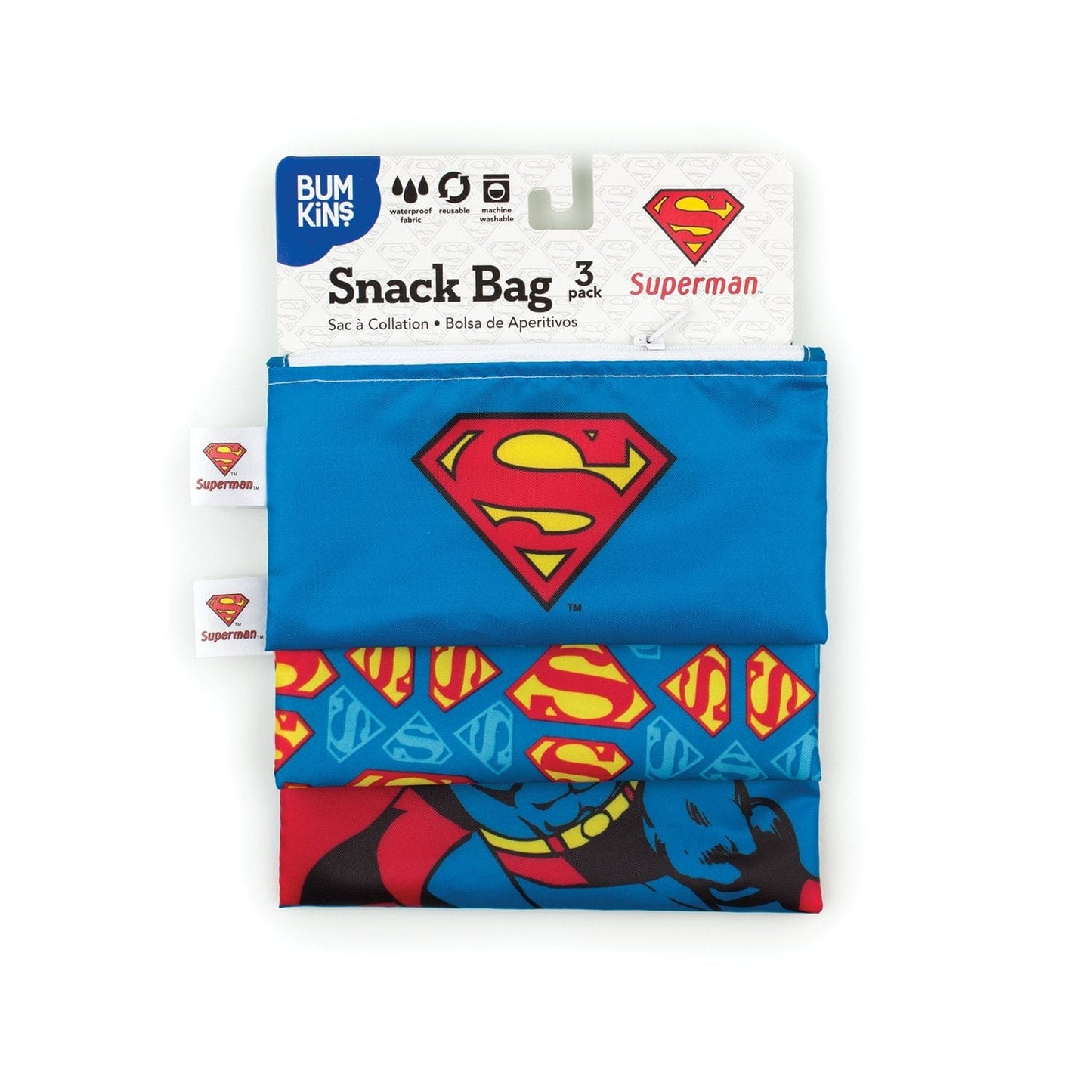 Bumkins DC Comics™ Superman Reusable Snack Bag - 3 Pack Bumkins DC Comics™ Superman Reusable Snack Bag - 3 Pack