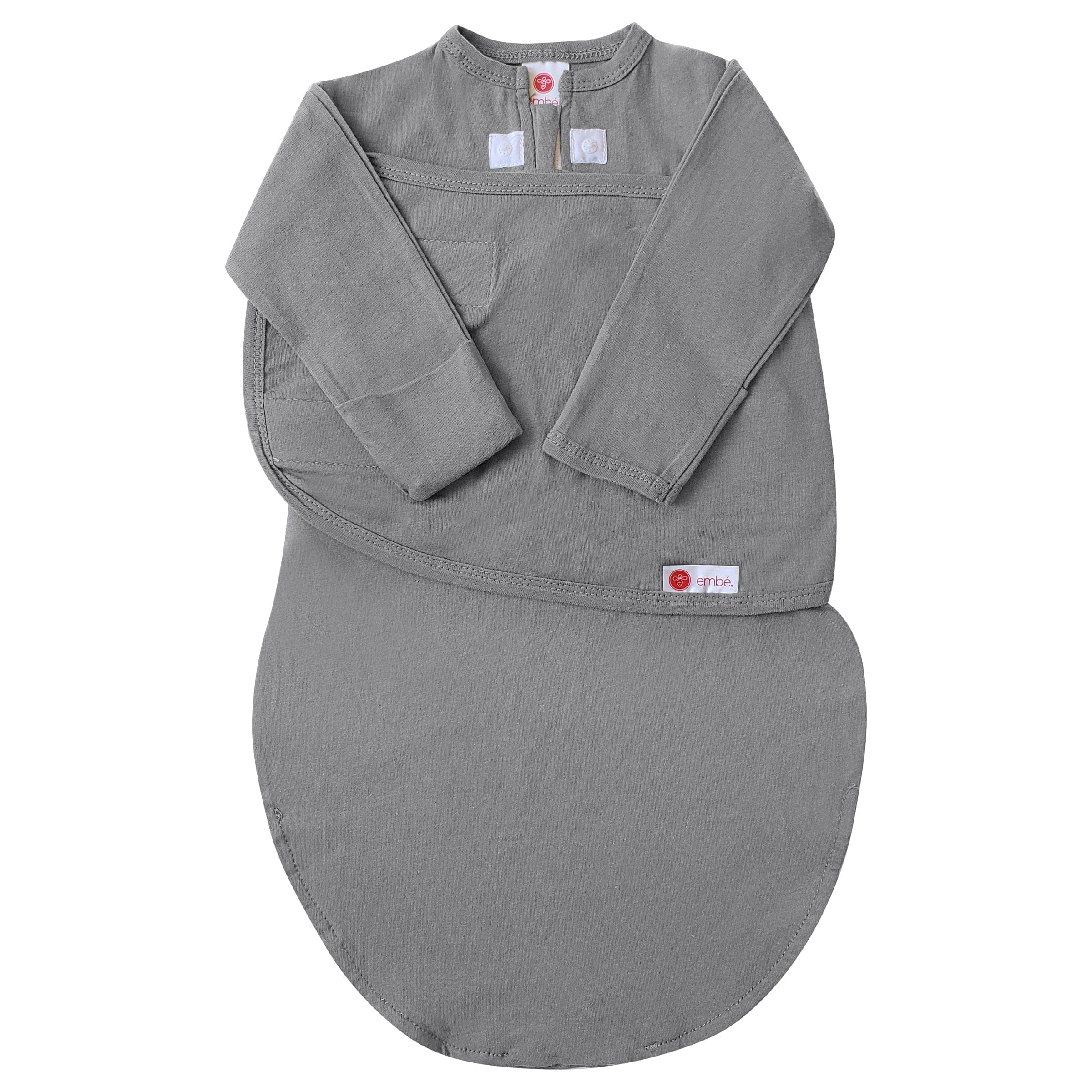 embé Starter 2-Way Long Sleeve Swaddle Sack (0-4mos) Slate SLSSOL1021