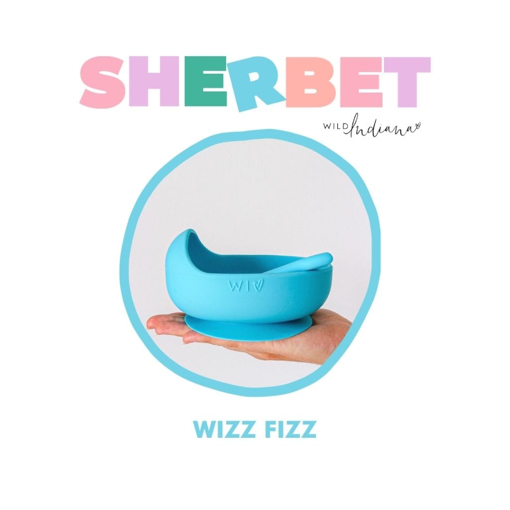 Wild Indiana Sherbet Baby Silicone Suction Bowl + Spoon (Summer Limited Edition) Wizz Fizz 