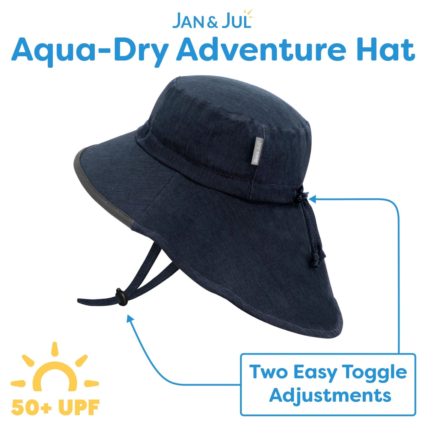 Jan & Jul Adult Water Repellent UPF 50+ Aqua-Dry Adventure Sun Hats