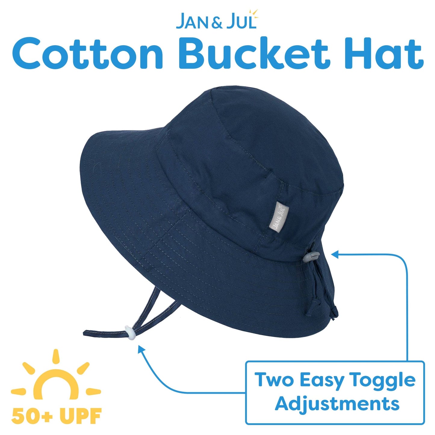 Jan & Jul Adult UPF 50+ Cotton Bucket Sun Hat