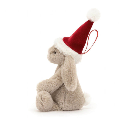 Jellycat Bashful Christmas Beige Bunny hanging decoration 13cm