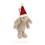 Jellycat Bashful Christmas Beige Bunny hanging decoration 13cm