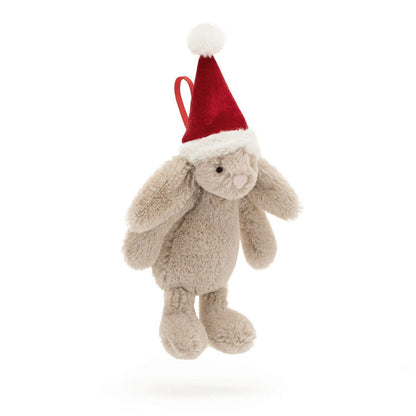 Jellycat Bashful Christmas Beige Bunny hanging decoration 13cm