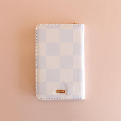 Fox & Fallow Travel Wallet - Powdered Blue Checkered
