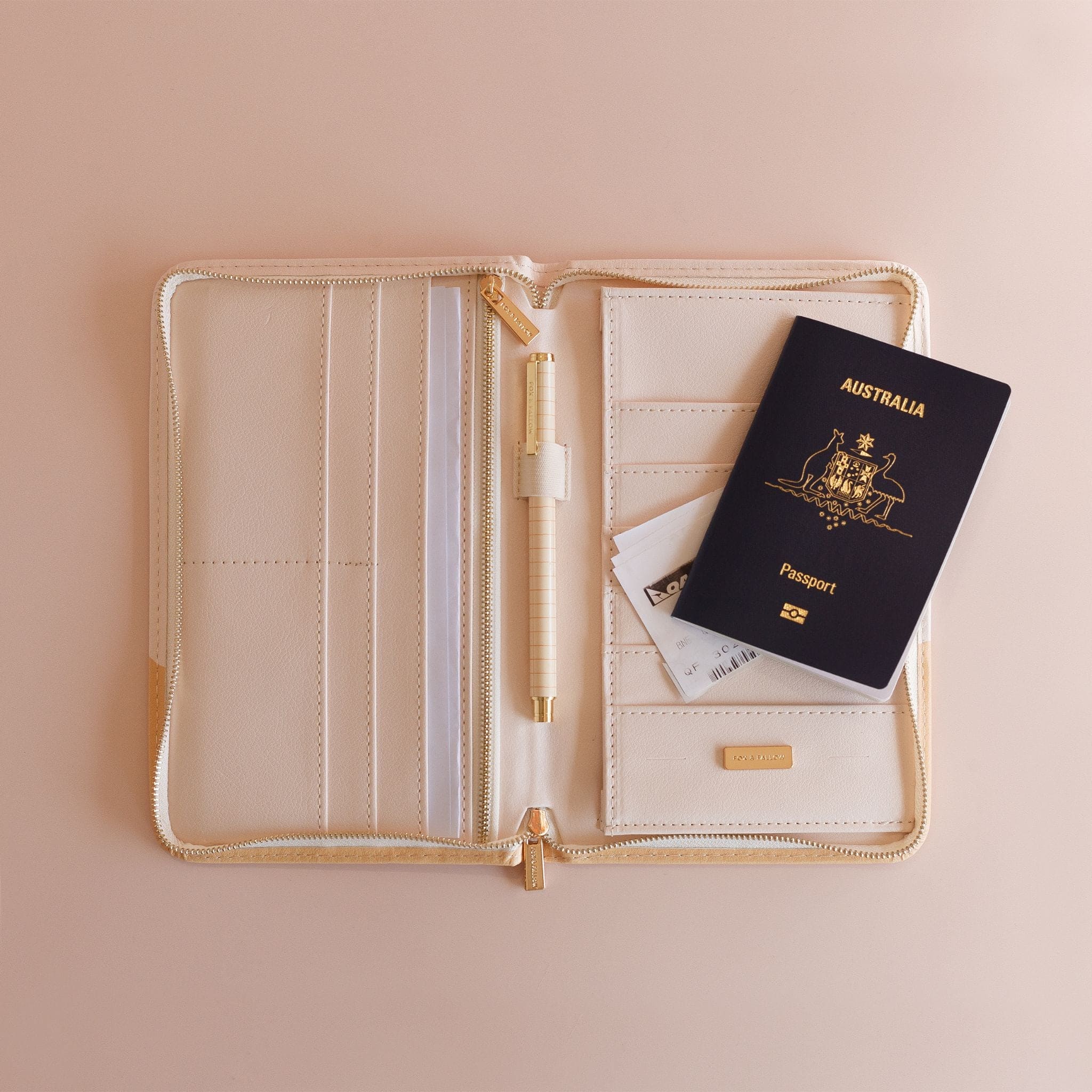 Fox & Fallow Travel Wallet - Powdered Blue Check