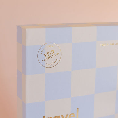 Fox & Fallow Travel Wallet - Powdered Blue Checkered