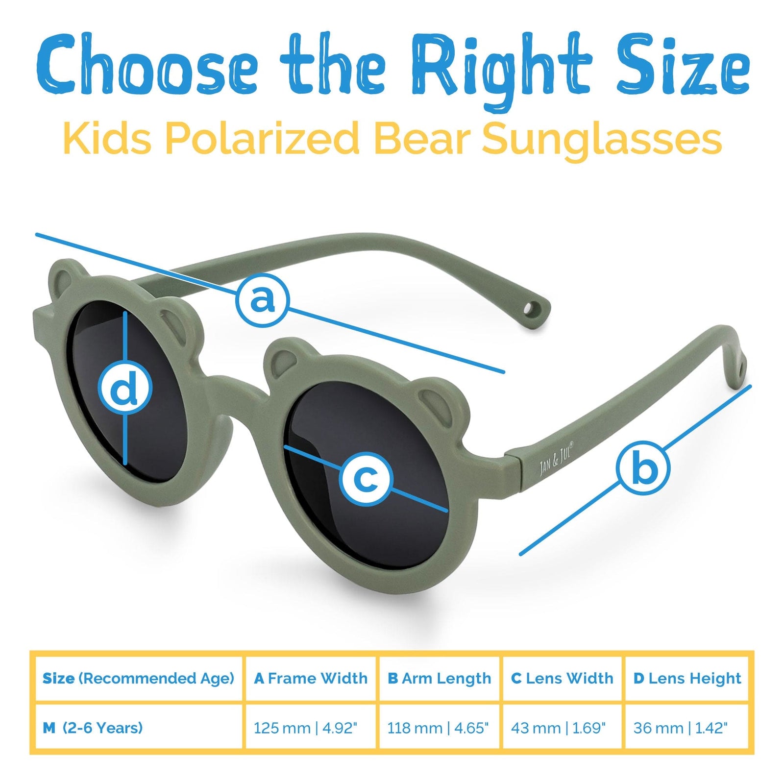 Jan & Jul Kids' Bear Sunglasses | Unbreakable Frame & Polarized Lenses