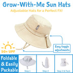 Jan & Jul Kids Cotton Bucket UPF 50+ Sun Hat - Oliver Khaki