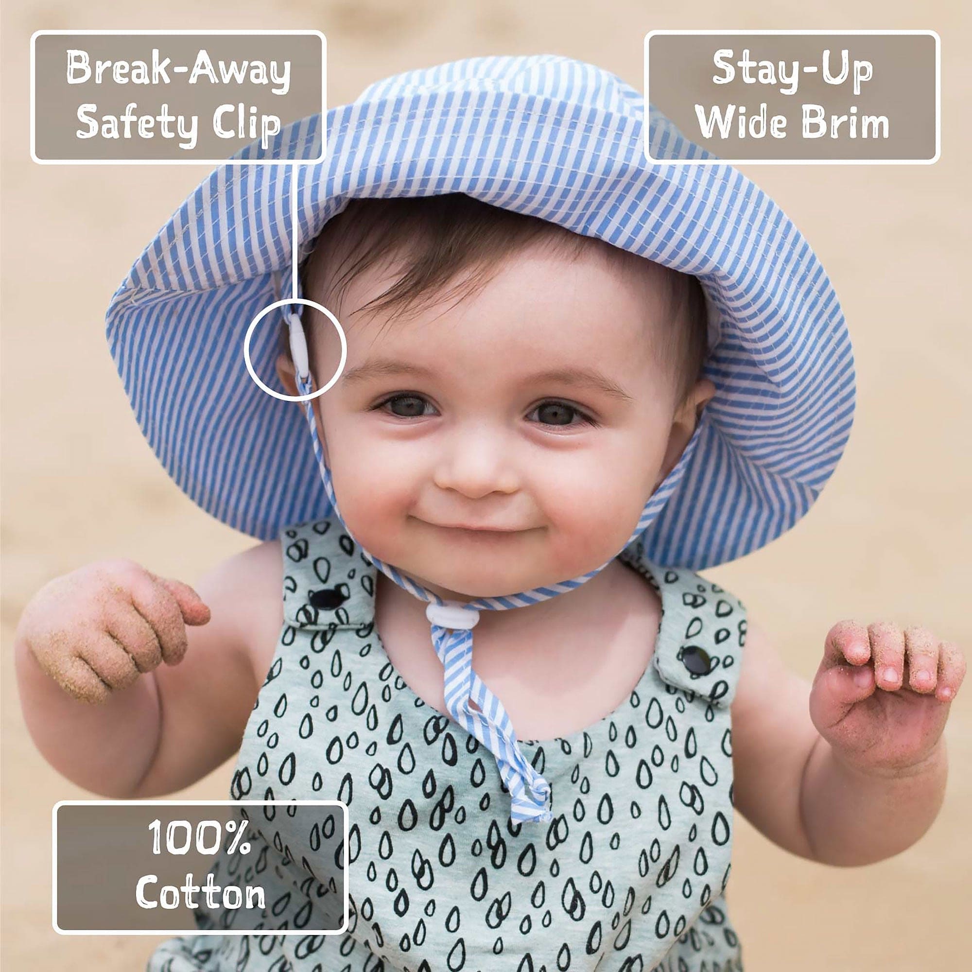 Jan & Jul Kids Cotton Bucket UPF 50+ Sun Hat - Oliver Khaki
