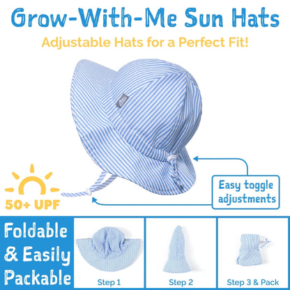 Jan & Jul Kids Gro-With-Me® Cotton Floppy UPF 50+ Sun Hat | Red Poppy