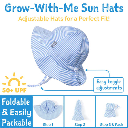 Jan & Jul Kids Gro-With-Me® Cotton Floppy UPF 50+ Sun Hat | Prairie Flowers