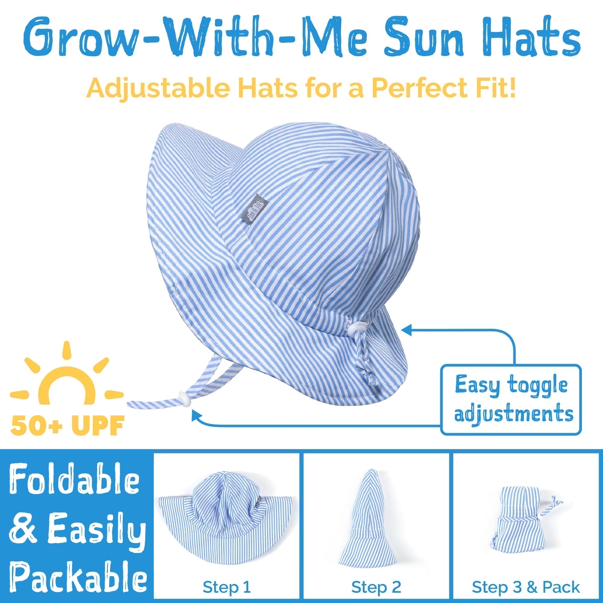 Jan & Jul Kids Cotton Floppy UPF 50+ Sun Hat - Lemon Fresh
