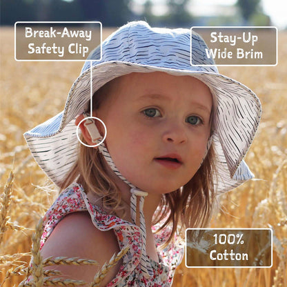 Jan & Jul Kids Gro-With-Me® Cotton Floppy UPF 50+ Sun Hat | Prairie Flowers