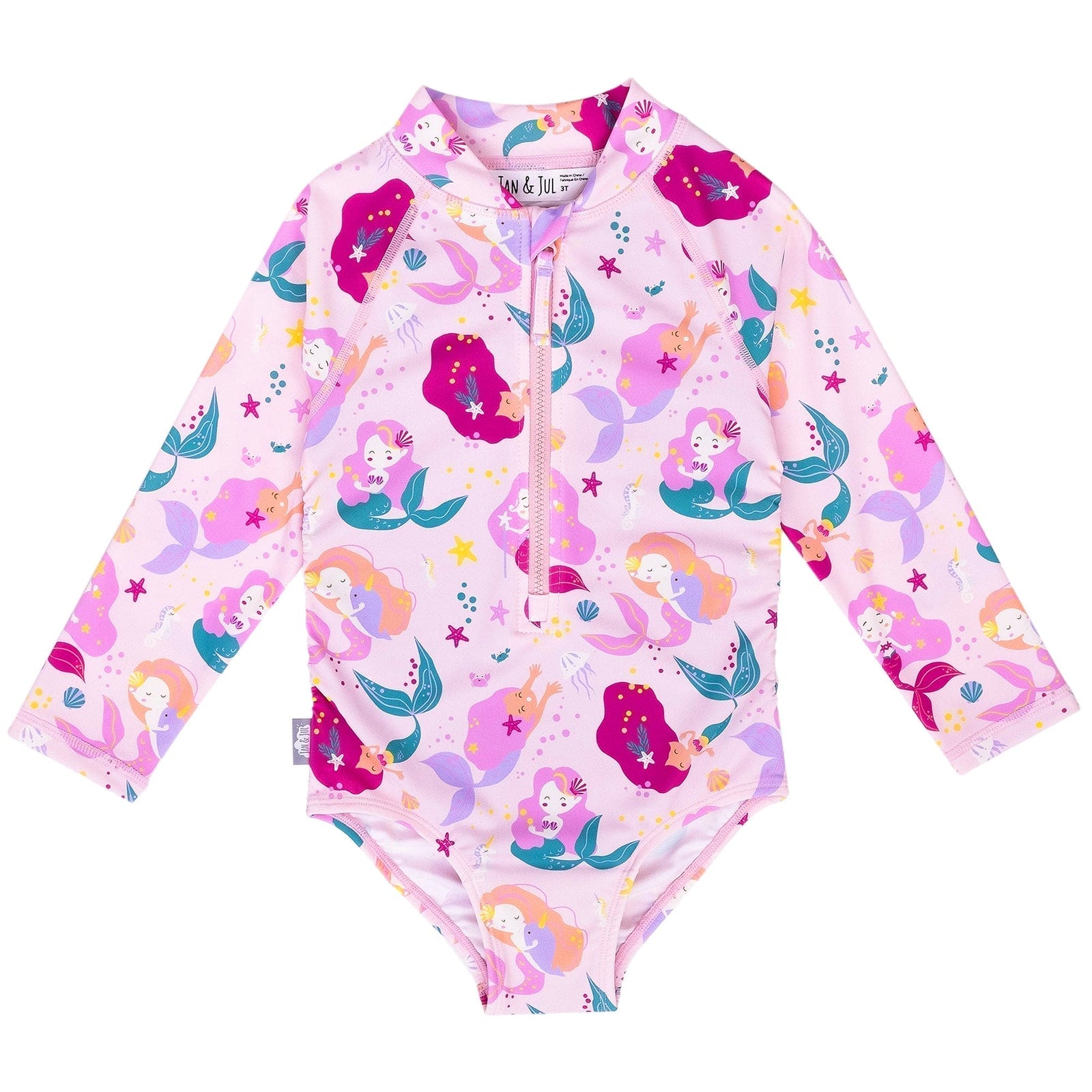 Jan & Jul Girls UPF 50+ One-Piece Swimsuit | Long Sleeve & Front Zip