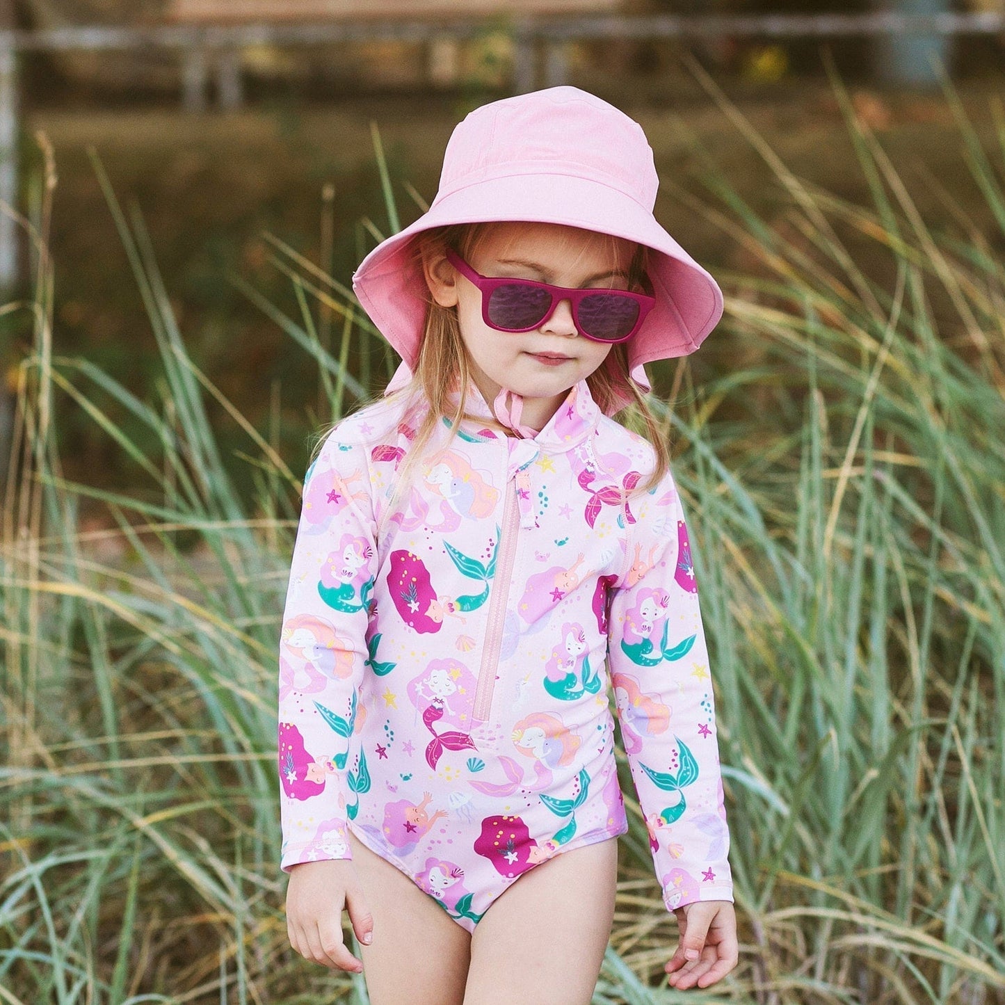Jan & Jul Girls Long Sleeve UPF 50+ One Piece Swimsuit