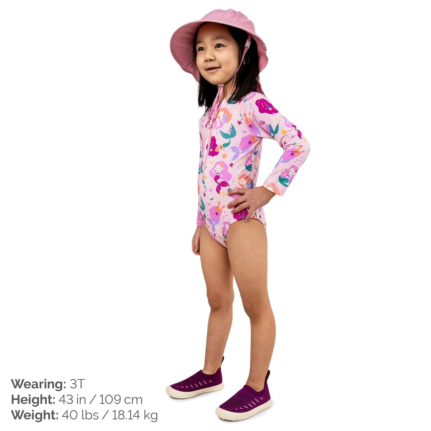 Jan & Jul Girls Long Sleeve UPF 50+ One Piece Swimsuit