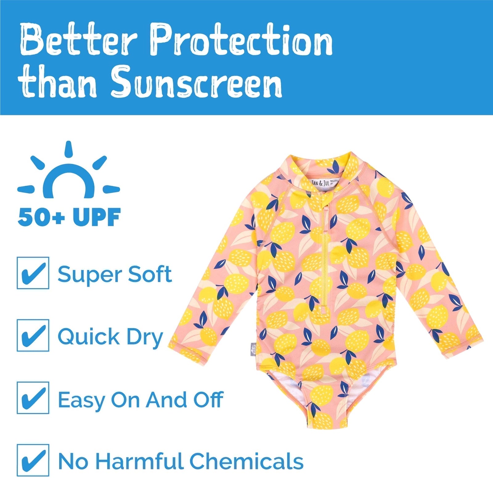 Jan & Jul Girls UPF 50+ One-Piece Swimsuit | Long Sleeve & Front Zip