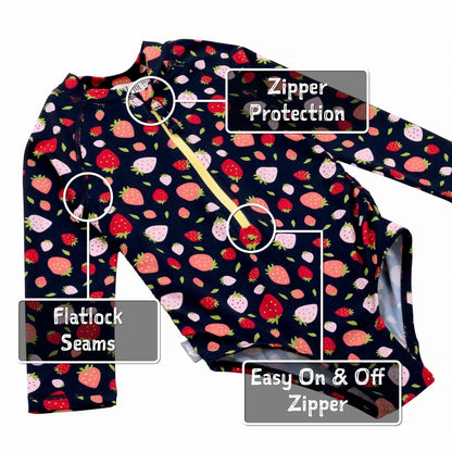 Jan & Jul Girls Long Sleeve UPF 50+ One Piece Swimsuit