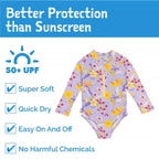 Jan & Jul Girls Long Sleeve UPF 50+ One Piece Swimsuit