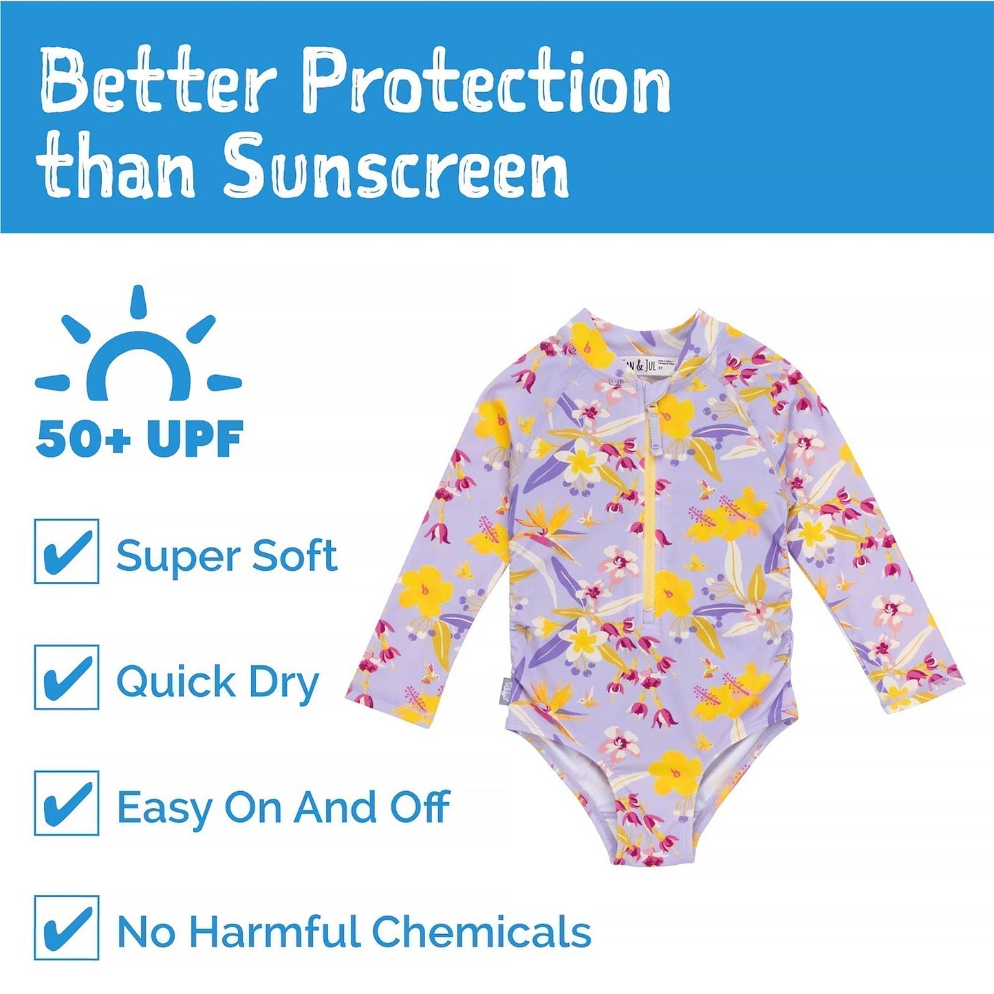 Jan & Jul Girls Long Sleeve UPF 50+ One Piece Swimsuit