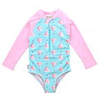 Jan & Jul Girls Long Sleeve UPF 50+ One Piece Swimsuit