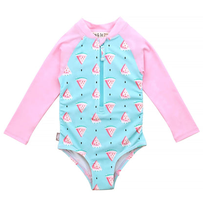 Jan & Jul Girls Long Sleeve UPF 50+ One Piece Swimsuit