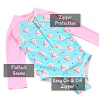 Jan & Jul Girls Long Sleeve UPF 50+ One Piece Swimsuit
