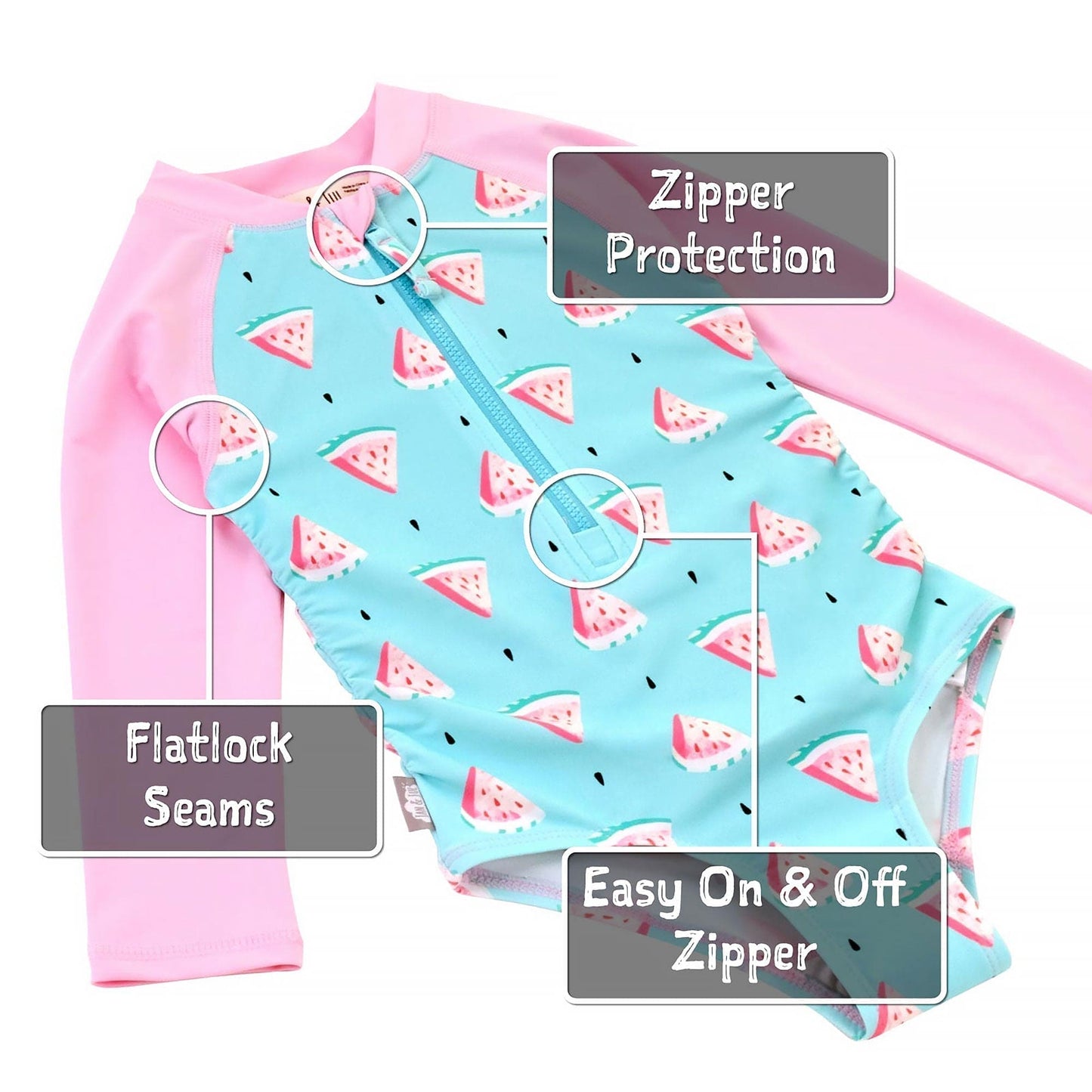 Jan & Jul Girls Long Sleeve UPF 50+ One Piece Swimsuit