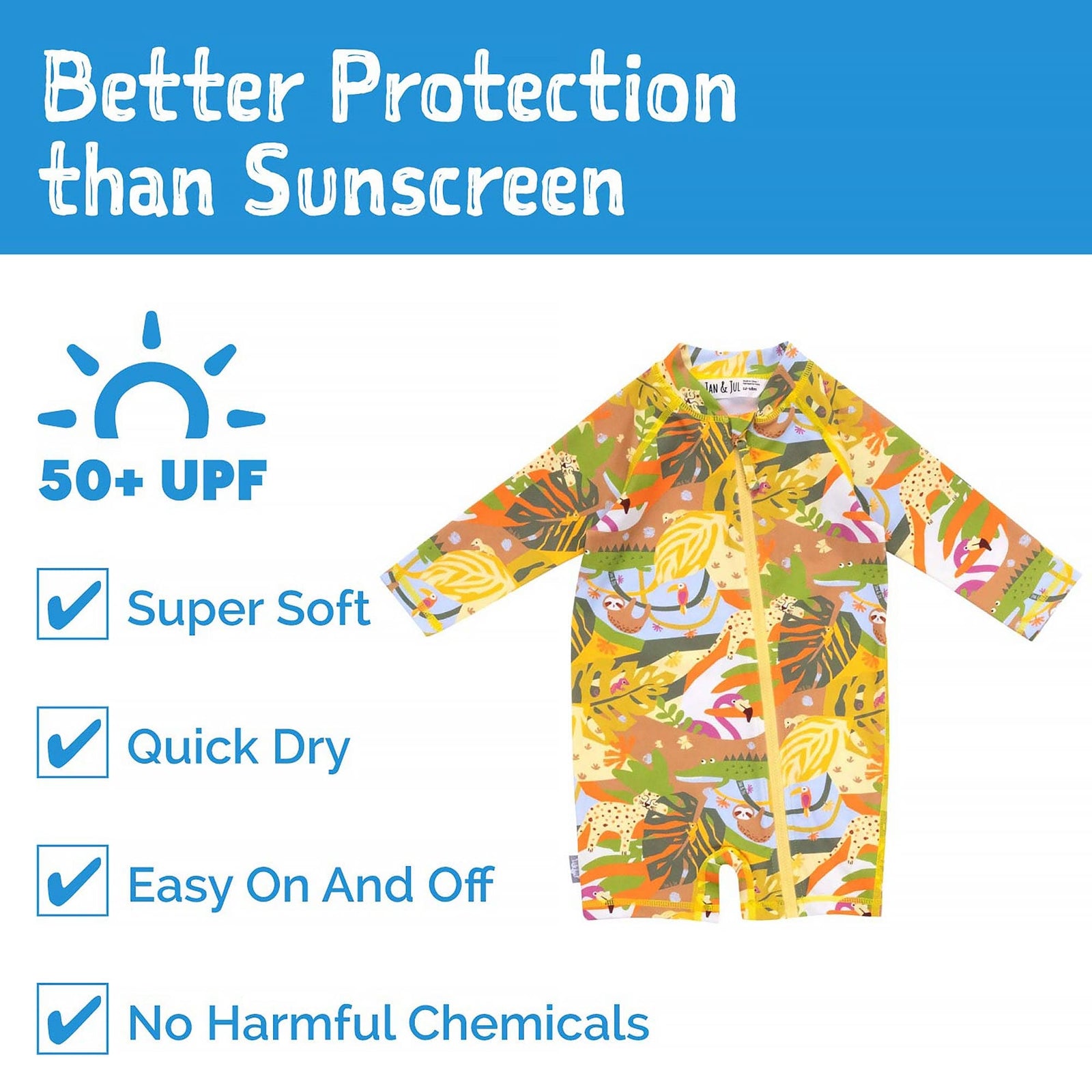 Jan & Jul Full Coverage Kids UPF 50+ Sun Suit