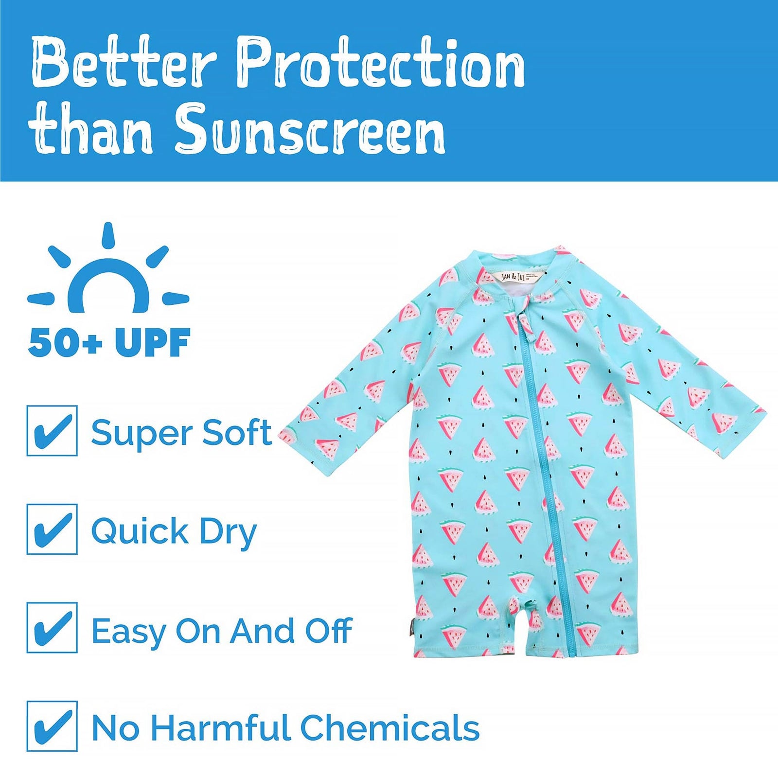 Jan & Jul Full Coverage Kids UPF 50+ Sun Suit
